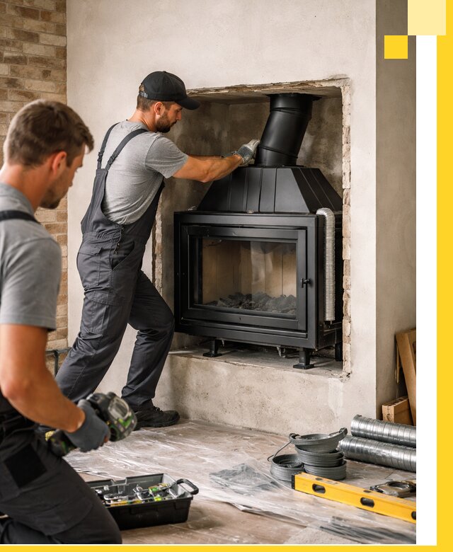 Установка каминных топок в Дубне: монтаж, подключение