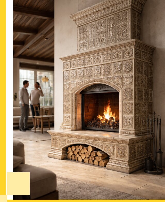 Купить изразцовый камин в Дубне от 255225 р. | ЭриданДбн