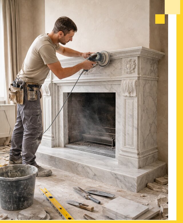 Изготовление и установка мраморных каминов в Дубне под ключ