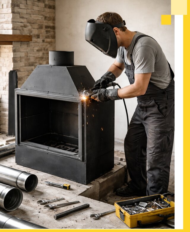 Продажа и установка металлических каминов в Дубне под ключ