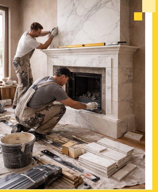 Отделка каминов в Дубне качественные облицовочные работы