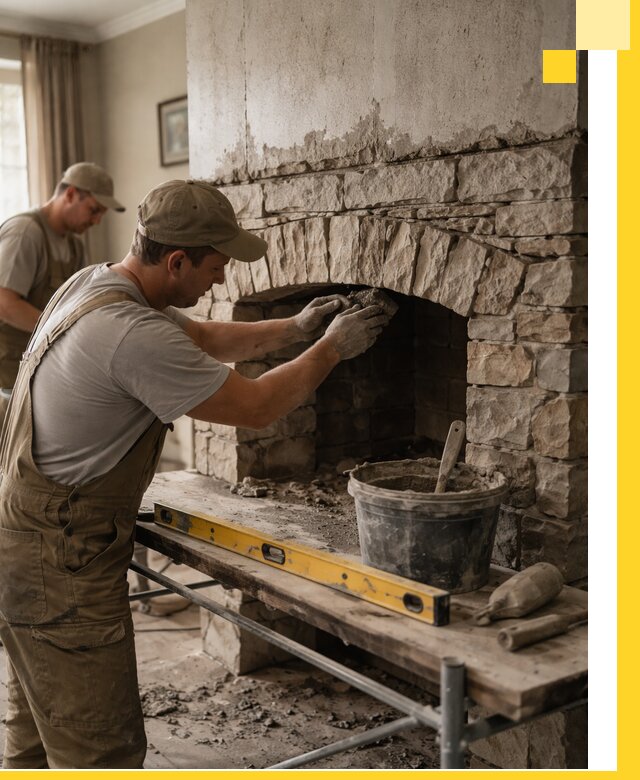 Изготовление каминов под ключ в Дубне, монтаж и отделка