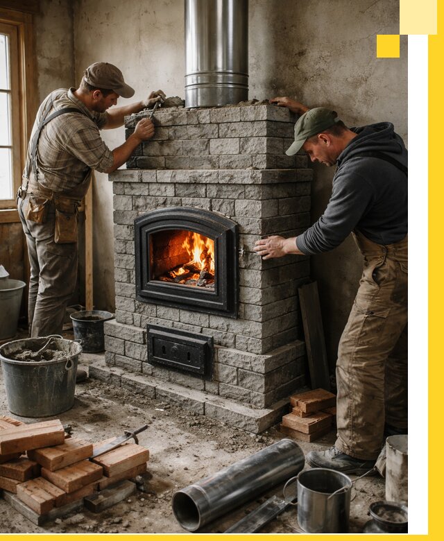 Производство, поставка и монтаж дровяных печей в Дубне