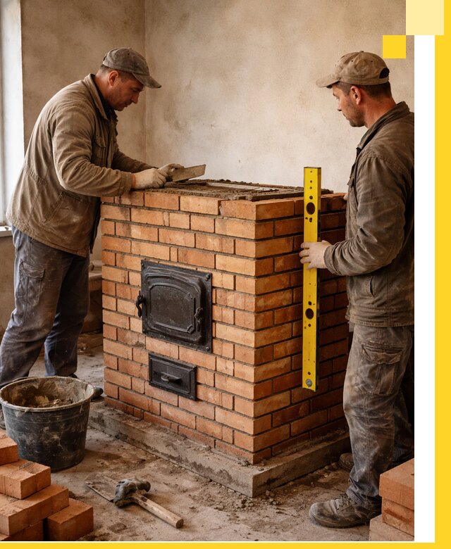 Отопительные печи под ключ в Дубне, установка и сборка