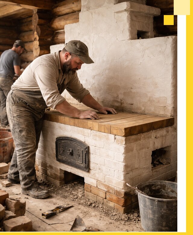 Проектирование и установка русской печи с лежанкой в Дубне