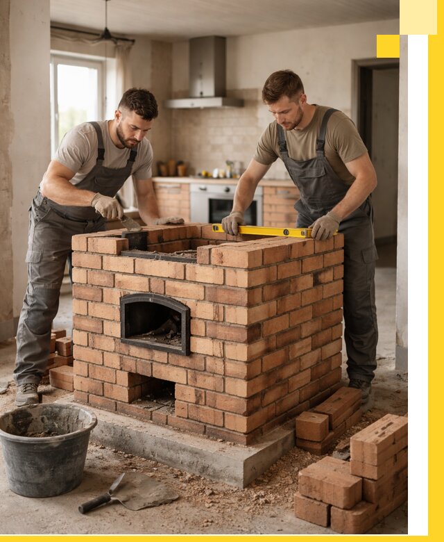 Установка и монтаж печей в частном доме в Дубне под ключ