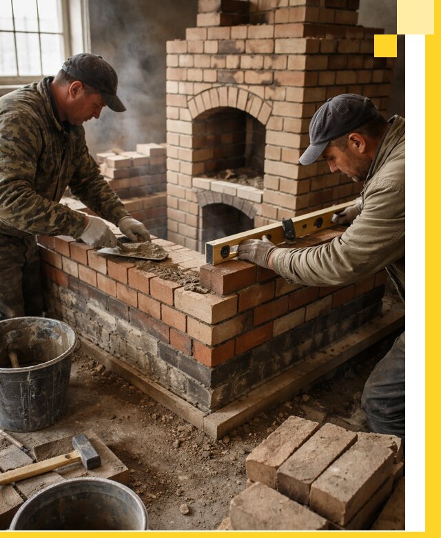 Изготовление и монтаж печей и каминов из кирпича в Дубне