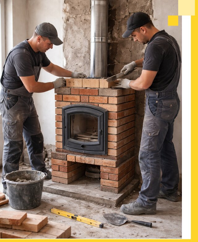 Монтаж печи камина под ключ в Дубне с гарантией и пусконаладкой