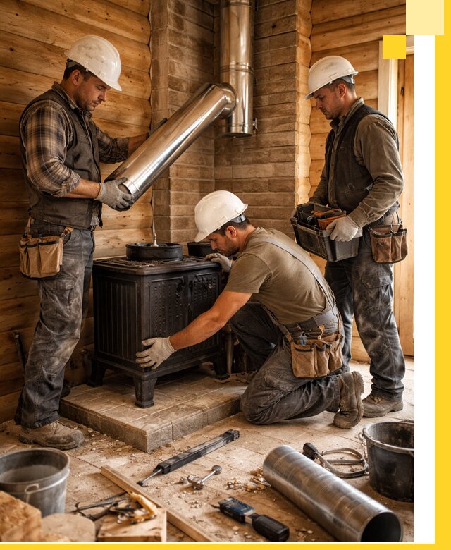 Профессиональный монтаж банных печей и дымоходов в Дубне