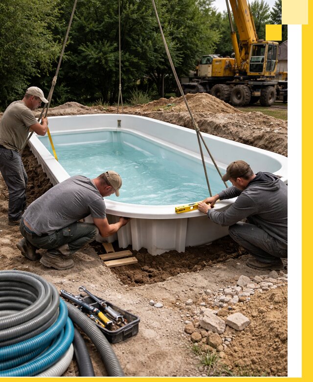 Установка и монтаж композитных бассейнов под ключ в Дубне