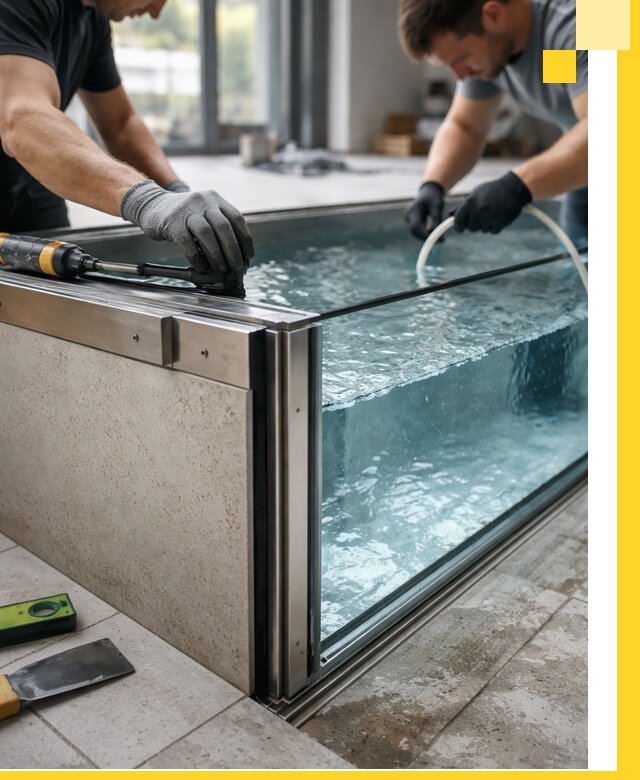 Проектирование и монтаж стеклянных бассейнов в Дубне