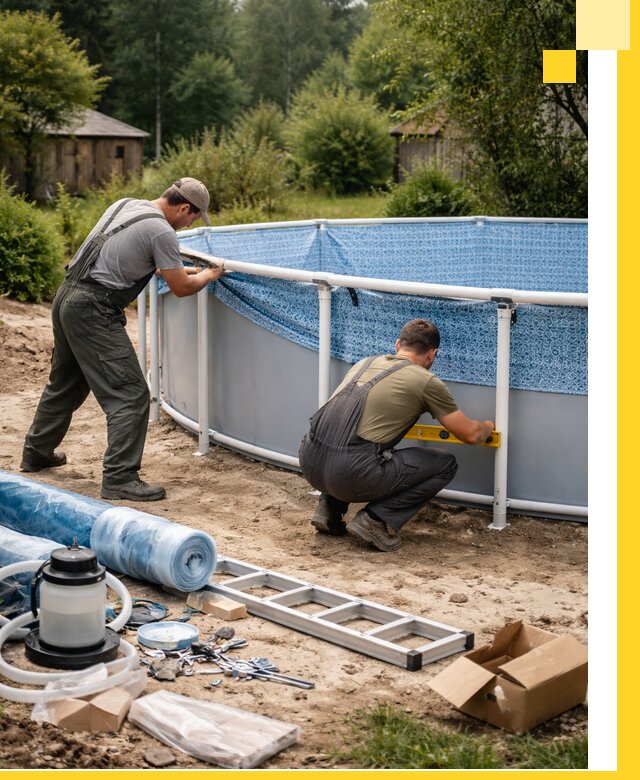 Установка и монтаж каркасных бассейнов в Дубне под ключ