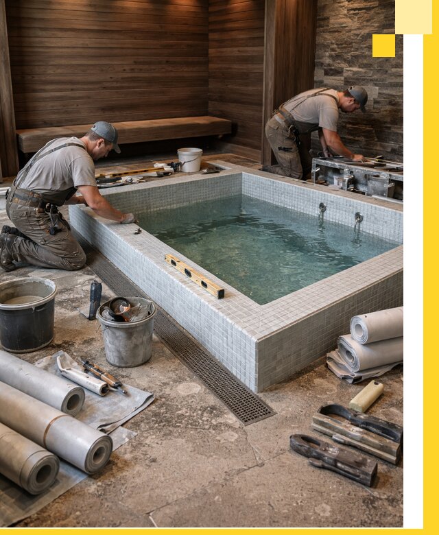 Установка и строительство бассейнов для сауны в Дубне