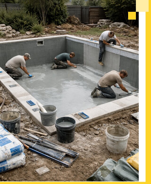 Изготовление и монтаж чаши бассейна под ключ в Дубне