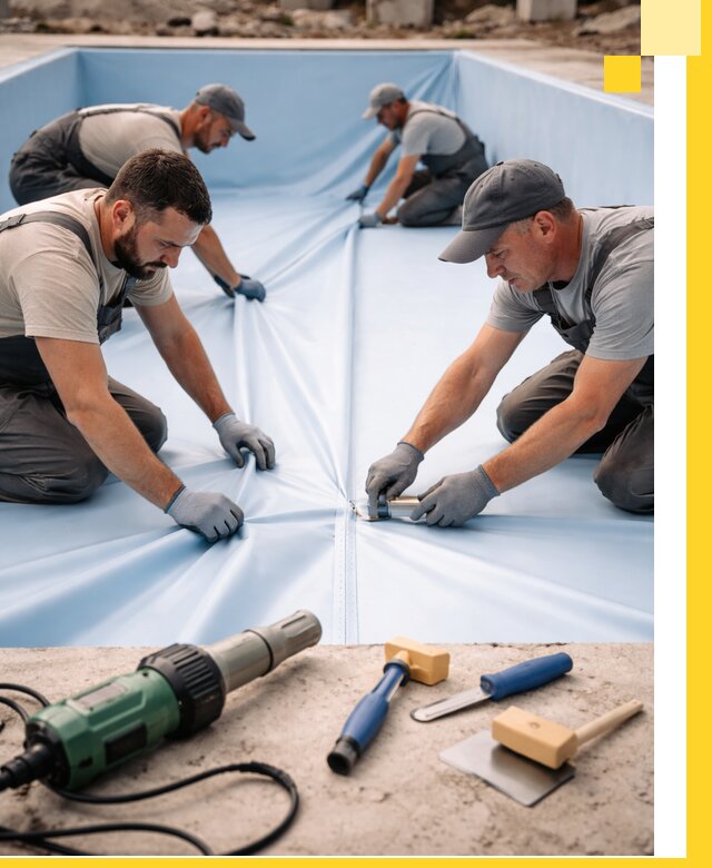 ПВХ пленка для бассейнов с монтажом и гарантией в Дубне