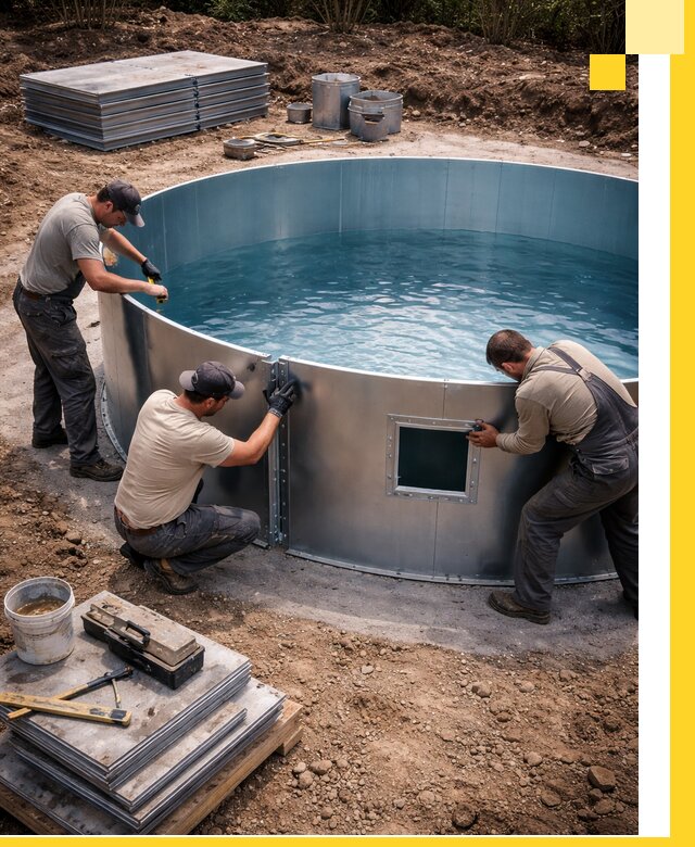 Круглые бассейны под ключ в Дубне проектирование и монтаж