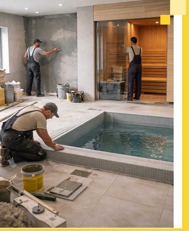 Проектирование и строительство сауны с бассейном в Дубне