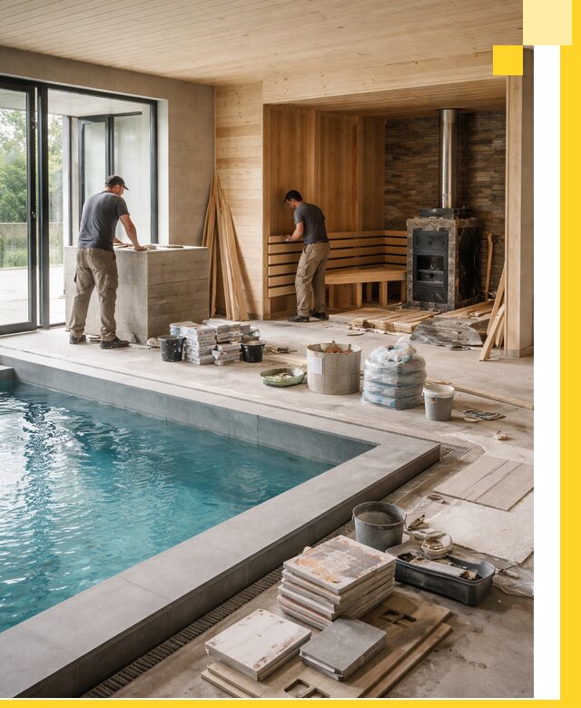 Проектирование и строительство бань с бассейном в Дубне