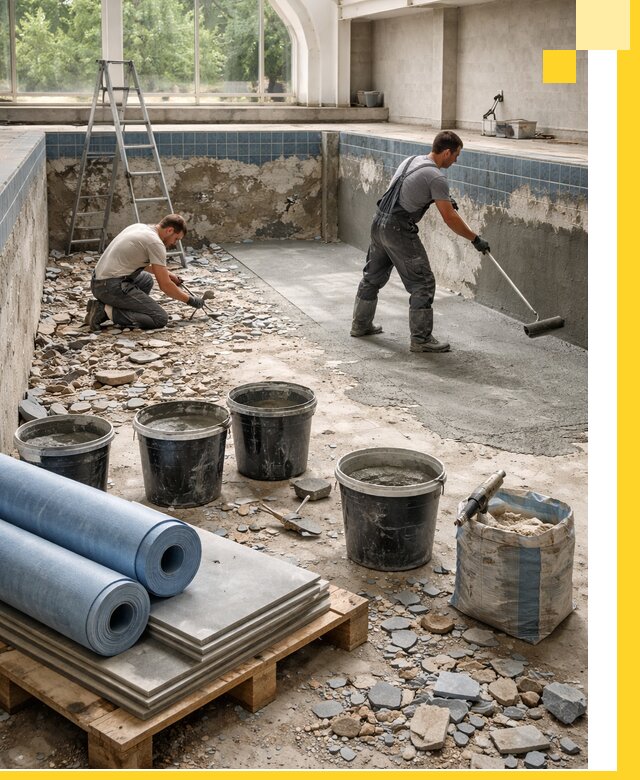 Реконструкция бассейнов в Дубне: ремонт, гидроизоляция