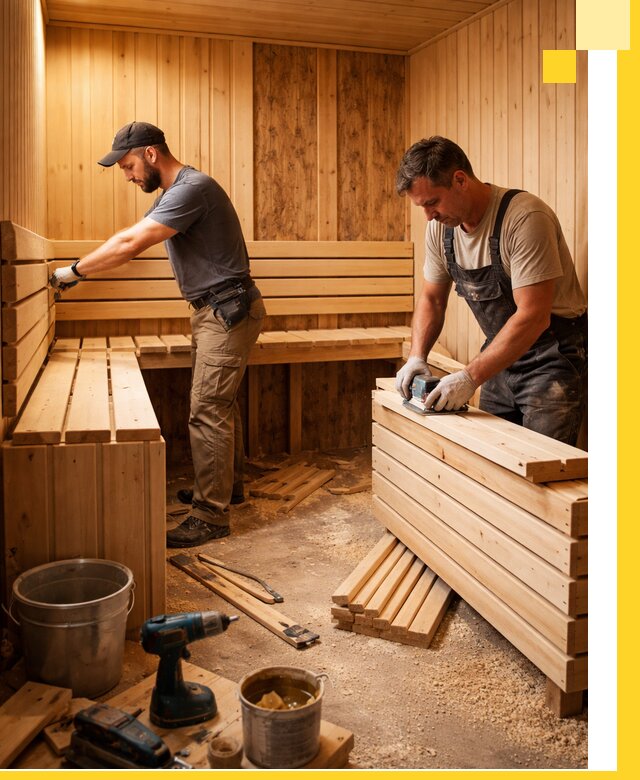 Профессиональный комплексный ремонт саун под ключ в Дубне