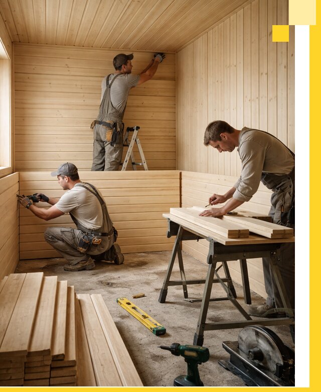 Обшивка саун в Дубне из натуральной древесины под ключ