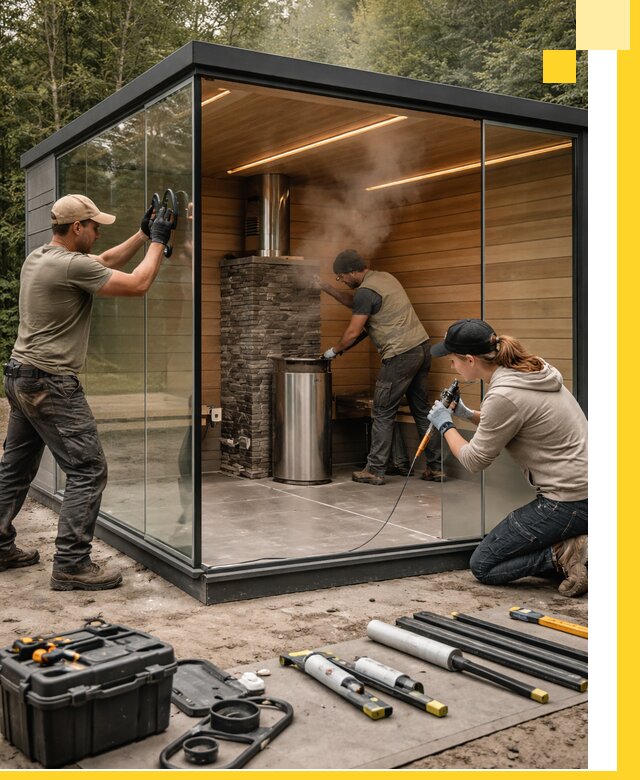 Проектирование и строительство стеклянных бань в Дубне