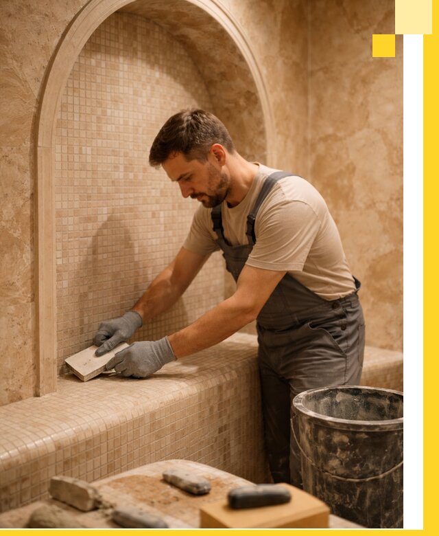 Профессиональная отделка хамамов с мозаикой под ключ в Дубне