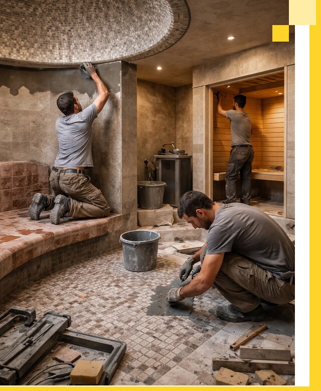 Проект и строительство хамама бани и сауны под ключ в Дубне